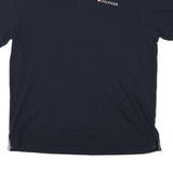 TOMMY HILFIGER Mens Navy Blue Short Sleeve Plain Polo Shirt M Cotton Blend