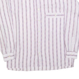 MASSIMO DATTI Mens White & Lilac Striped Shirt M Classic Fit Casual Style