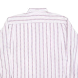 MASSIMO DATTI Mens White & Lilac Striped Shirt M Classic Fit Casual Style