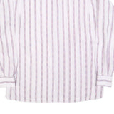 MASSIMO DATTI Mens White & Lilac Striped Shirt M Classic Fit Casual Style