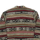 Womens Brown & Burgundy Button Cotton Blend Patterned Jacket L Casual Outerwear