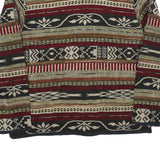 Womens Brown & Burgundy Button Cotton Blend Patterned Jacket L Casual Outerwear