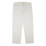 CALVIN KLEIN Mens Cotton Blend Beige Regular Fit Straight Leg Trousers W36 L30