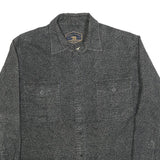 FREEDOM FOUNDRY Mens Black Grey Cotton Blend Shirt L Casual Workwear Button