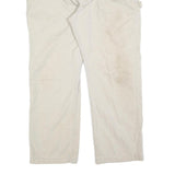 CARHARTT Mens Cotton Blend Beige Regular Straight Trousers W40 L30 Workwear Zip