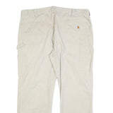CARHARTT Mens Cotton Blend Beige Regular Straight Trousers W40 L30 Workwear Zip