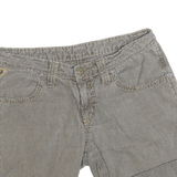 LOIS Womens Shorts Grey Casual M W30 Cotton Blend Check Pattern Rolled Hem