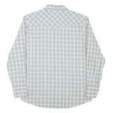 WRANGLER Mens Green & White Checked Western Shirt L Cotton Blend Long Sleeve