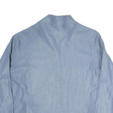 Womens Blue Polyester Blend Zip Jacket XL Plain Floral Embroidered Casual