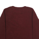 LEE Womens Maroon Plain Crew Neck Polyester Jumper L Casual Basic Knit