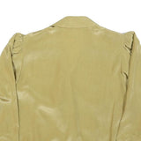 PARIS Womens Yellow Blouse Long Sleeve Collared Plain L Elegant Button Detail