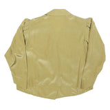 PARIS Womens Yellow Blouse Long Sleeve Collared Plain L Elegant Button Detail