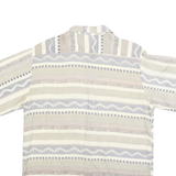 IMPACT Mens Beige & Grey Abstract Pattern Rayon Shirt L Casual Summer Button