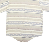 IMPACT Mens Beige & Grey Abstract Pattern Rayon Shirt L Casual Summer Button