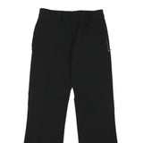 BRUNEX Womens Black Regular Fit Wide-Leg Cotton Blend Trousers W28 L28 Zip