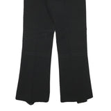 BRUNEX Womens Black Regular Fit Wide-Leg Cotton Blend Trousers W28 L28 Zip