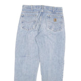 CARHARTT Mens Relaxed Light Blue Denim Jeans W34 L32 Zip Cotton Blend Casual