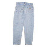 CARHARTT Mens Relaxed Light Blue Denim Jeans W34 L32 Zip Cotton Blend Casual