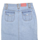 TIMES Womens Blue Denim Mini Cotton Blend Straight Skirt M Casual Everyday