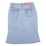 TIMES Womens Blue Denim Mini Cotton Blend Straight Skirt M Casual Everyday