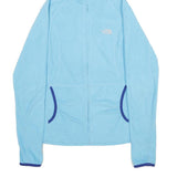 THE NORTH FACE Womens Blue Hoodie Jacket M Polyester Plain Zip Hooded Casual
