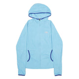 THE NORTH FACE Womens Blue Hoodie Jacket M Polyester Plain Zip Hooded Casual