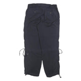 H&M Womens Polyester Blend Black Relaxed Drawstring Trousers W30 L28 Casual