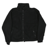 Mens Black Polyester Blend Jacket 2XL Plain Zip Closure Warm Casual Outerwear