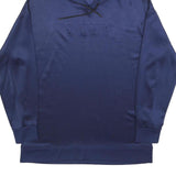 DKNY Mens Blue Pullover Hoodie M Embroidered Logo Polyester Casual Wear
