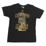 ADIDAS Mens Black Cleveland NBA Champions Graphic T-Shirt M Short Sleeve Crew
