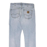 CARHARTT Mens Regular Fit Denim Jeans Light Blue W32 L32 Workwear Zip Closure