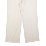 EL PASO Womens Cotton Blend Cream Relaxed Straight Trousers W33 L27 Comfortable