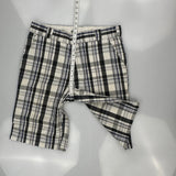 Dickies Checked Cargo Shorts - 30W 11L Black & White Cotton