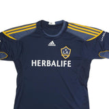 ADIDAS Mens Blue & Yellow LA Galaxy Football Shirt L Short Sleeve Crew Neck