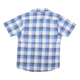 COLUMBIA Mens Blue & White Check Short Sleeve Shirt S Outdoor Casual Summer