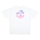VANS Mens White Graphic T-Shirt 2XL Short Sleeve Crew Neck Off The Wall