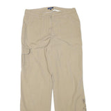 REILMANS Womens Relaxed Beige Cotton Blend Trousers W29 L30 Embroidered Pocket