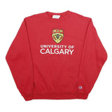 CHAMPION Mens Red University Of Calgary Crew Neck M Cotton Blend Sweatshirt