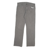 DICKIES Mens Cotton Blend Grey Regular Straight Trousers W36 L34 Workwear Zip