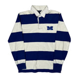 Sport-Tek Striped Rugby Shirt - Medium Blue Cotton