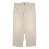 CARHARTT Mens Cotton Blend Beige Relaxed Straight Trousers W40 L32 Workwear Zip