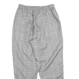 Womens Regular Check Grey Trousers W25 L25 Zip Closure Comfortable Fashion