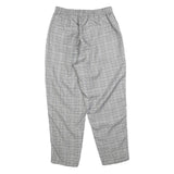 Womens Regular Check Grey Trousers W25 L25 Zip Closure Comfortable Fashion