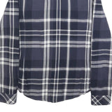 LEE Womens Blue White Check Shirt M Cotton Casual Button Up Long Sleeve