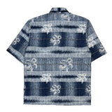 Vintage Southpole Floral Hawaiian Shirt - Medium Blue Polyester