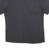 G-STAR Mens Black Pinstripe Shirt XL Cotton Blend Casual Short Sleeve Button