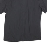 G-STAR Mens Black Pinstripe Shirt XL Cotton Blend Casual Short Sleeve Button