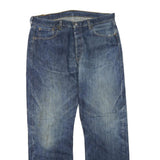 LEVI'S Mens Regular Fit Blue Denim Jeans W38 L30 Zip Closure Classic Style