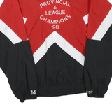MEE Mens Red Black White Sports Team Jacket XL Polyester Blend Zip Closure