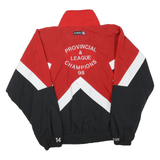 MEE Mens Red Black White Sports Team Jacket XL Polyester Blend Zip Closure